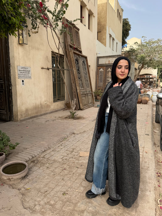 Knit Long Cardigan - Storm Grey