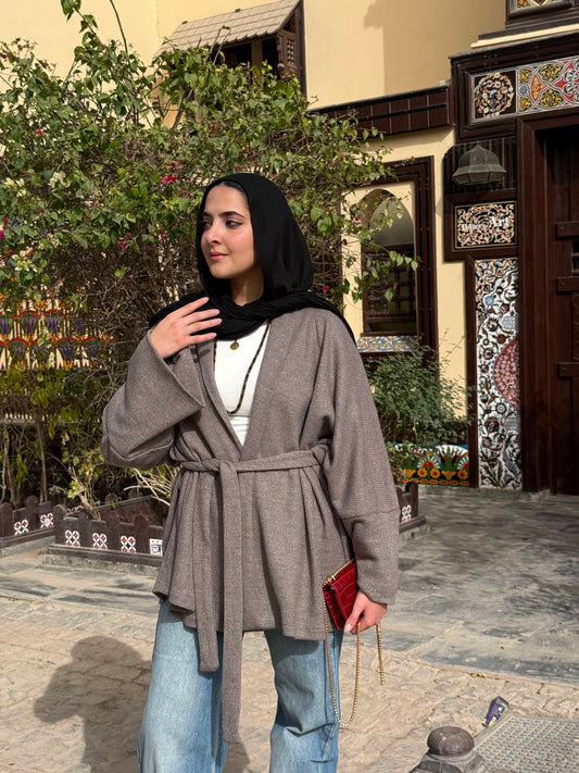 Wrap Knit Cardigan - Greige