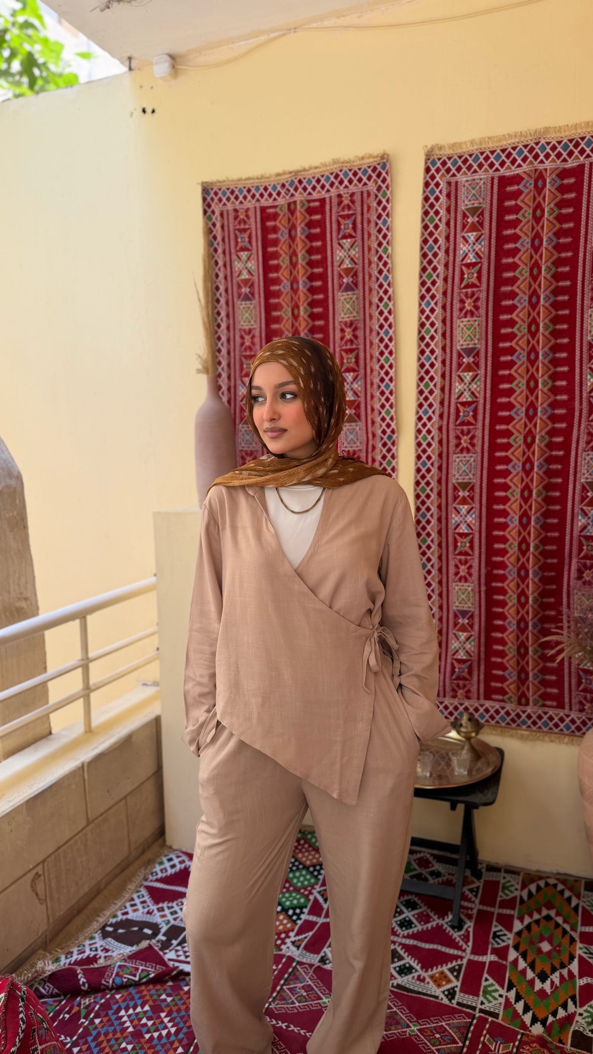 Pure Linen Blouse - Café