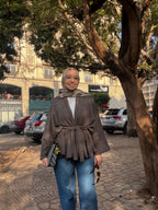 Wrap Knit Cardigan - Latte Brown