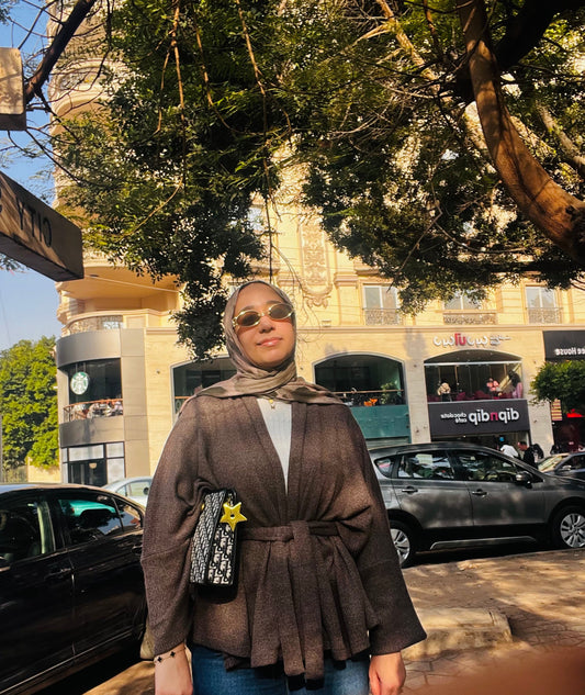 Wrap Knit Cardigan - Latte Brown