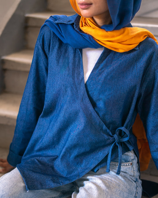 Dark Denim Blouse - Pre Order