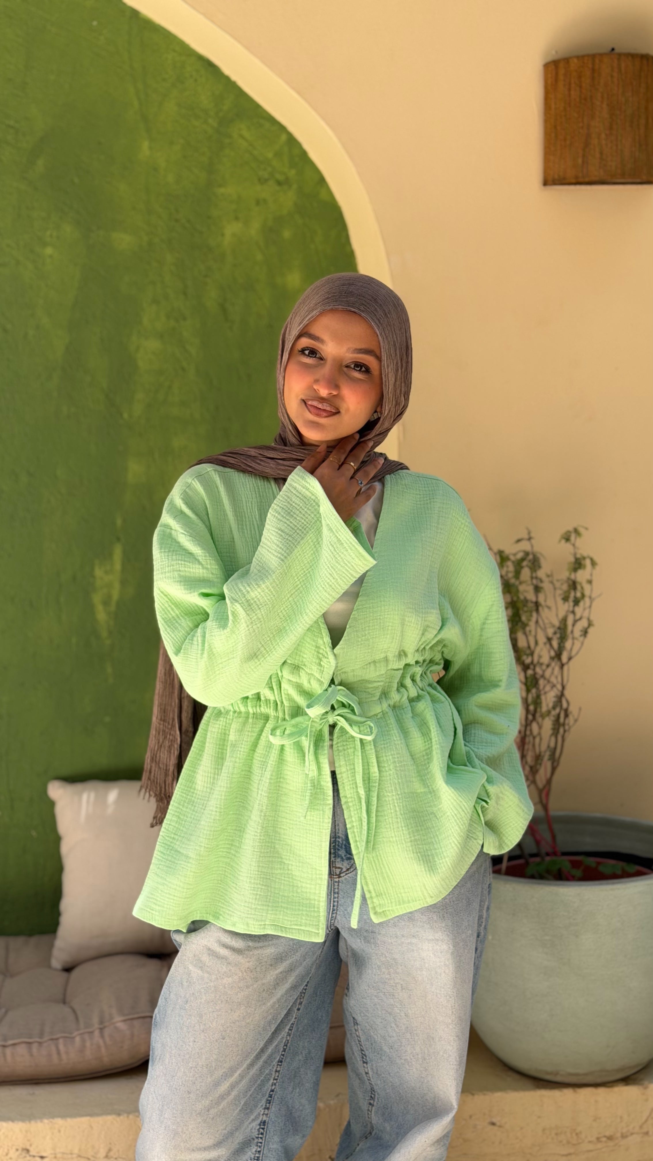 Ruffle Blouse - Mint Green