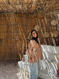 Ruffle Blouse - Light Brown