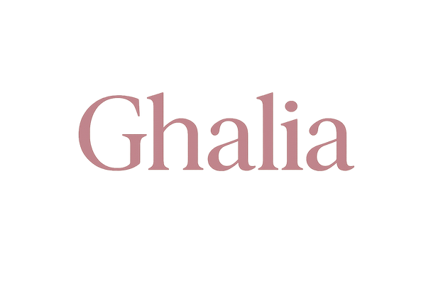 ghalia logo with font buittary & colour BB7081